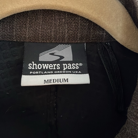 Showers Pass Men’s Cycling Rain Jacket Brown/Gray Pinstripe Vented Reflective M - Picture 6 of 10